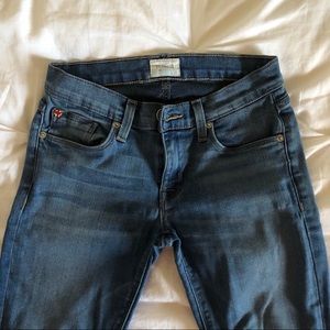 Medium wash ankle length Hudson skinny jeans